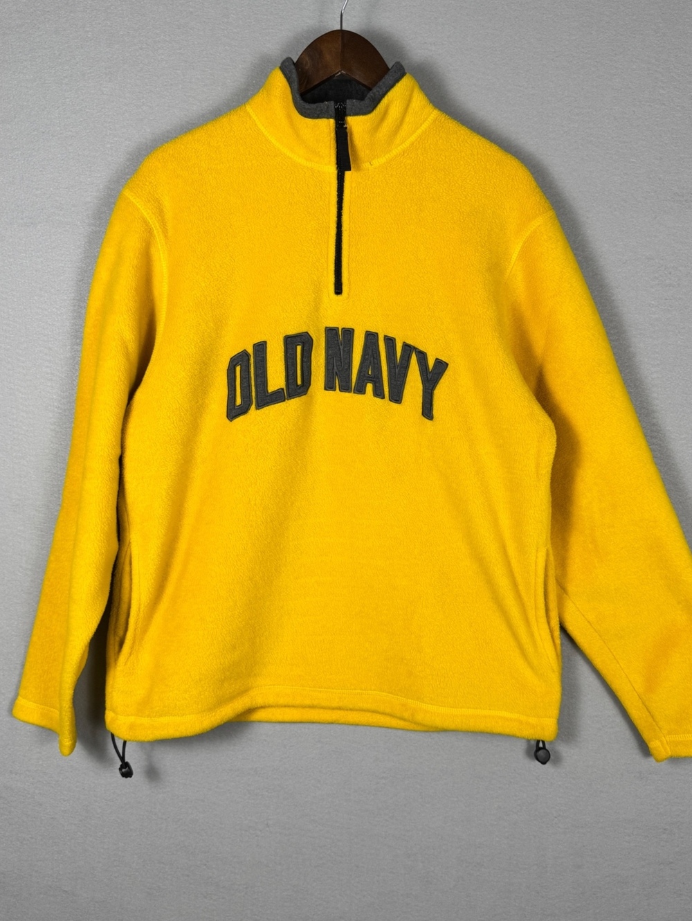 Old Navy Men's L Yellow Fleece Pullover Half Zip
